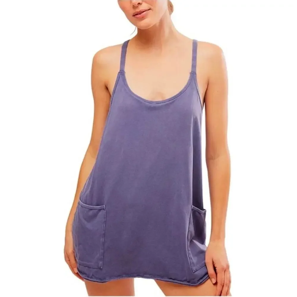 FP MOVEMENT NWOT Free People Hot Shot Onesie Purple Romper